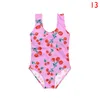 33 Style Kids Cartoon Horse Floral Onepieces Dziewczyny kąpielowe stroje kąpielowe Bodysuit Kid Bikini Ruffle Beach Sport Bathing garnitury C9763796