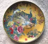 chinese old antique table decoration yellow ceramic porcelain plate
