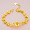 Perles Strands 24K Or Couleur Fleur Bracelets Pour Femmes Dubaï Mariée Mariage Bracelet Cadeau Bijoux Trum22