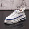 Primavera Moda Abito da sposa Scarpe in pelle Stile europeo Stringate Bianco Uomo Casual Punta tonda Sneakers Mocassini da passeggio antiscivolo traspiranti E8