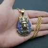 Edelstahl Anubis Anhänger Halskette mit Caban -Kette ägyptische Pyramiden Vintage Schmuck Geschenk für Männer Frauen Halsketten1384252