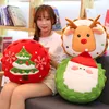 Juldekorationer Santa Claus plysch leksak kawaii tecknad älg xmas träd mjuk fylld kudde docka för barn födelsedag