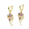 Purple Zirconia Gold Color Jewelry Sets for Women Earrings Necklace Pendant Rings Gift Box Black White Blue Colors H1022
