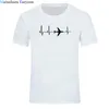 Avião Camiseta Tanque de Aviação dos homens Cardiogram entusiastas Tops Camisetas T-shirt dos homens retro dos homens retro dos homens