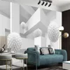 Carta da parati personalizzata 3d Palla galleggiante bianca geometrica tridimensionale spazio soggiorno camera da letto decorazioni per la casa pittura murale sfondi