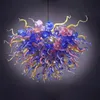 Nordic Style Led Pendant Lamp Multi Colored Chandelier Living Dining Room Kitchen Bar Table Hand Blown Glass Hanging Lights Custom 80 or 90 CM Wide