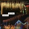 クリスマスのカーテン文字列ライト滝の屋外の装飾5mドループ0.4-0.6メートルLEDライトパーティーガーデン軒の装飾