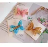 baby girls butterfly Hairpin Children sequin bows Hair Ornament Barrette Euro-American Style kids Bright Pink Butterflys Hairs Clip S1214