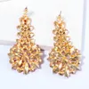 Longues boucles d'oreilles en cristal goutte pendantes colorées strass boucle d'oreille de luxe anneau d'oreille pour les femmes bijoux accessoires