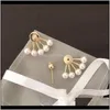 Stud Earrings Jewelryluxury Jewelry Designer Classic Simple Pearl Earrings Fashionable And Versatile Brass 925 Sier Needle Christmas Drop