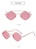 Metal Polygon Shaped Sunglasses Baby Girls Hexagon UV Protection Eyewear Sun Glasses Double Beam Diamond Frame Children Sunglass Street Shot