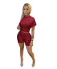 Nieuwe Dames zomerkleding yoga trainingspakken joggerpakken korte mouw + shorts tweedelige set plus maat S-2XL effen kleur outfits casual sportkleding trainingspakken 4909