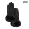 Five Fingers Gloves Fashion Fur Women Winter Cashmere Touch Screen Cute Furry Warm Mitts Female Full Finger Wool Mittens3269