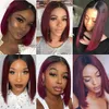 13x4 lace Frontal Wig Brazilian Indian Closure Virgin Raw Human Hair Wholesale Straight Colour Burgundy Bob wigs