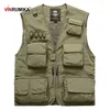 Duży rozmiar S-7XL Męskie Lato Outdoor Fishing Siatki Kamizelka Kurtka Człowiek Jungle Tactical Multi Kieszenie Podróży Pography Waistcoats 211104