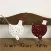 Couple de fer rouge et blanc pour les amateurs de poulet, décorations de Noël, décor festif, ornements de fenêtre de campagne américaine 210811