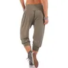 Kobiety Befree Casual Harem Spodnie Solidne Luźne Koronki Spodnie Calf Długość Spodnie Q0801