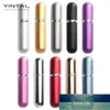 Refillable Bottles Aluminum Tube + Glass Bottle 5 ML 6 Colors Mini Portable Travel Perfume Atomizer Bottle Perfume Factory price expert design Quality Latest Style