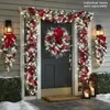 Coroas de flores decorativas 2021 guirlanda de natal ao ar livre decorações de natal sinais casa jardim escritório varanda porta da frente guirlanda pendurada 2022 y