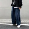 Jeans för män Breda ben Ren Retro Mopp Harajuku Mode Lös Fritid Med Street Wear Hög Hipster S-3XL