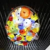 Murano Glass Chandelier Flower Plates Art Lamp Italian Design Home Hotel Decor Hand Blown Pendant Lighting Diameter 60 Inches