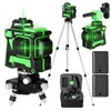 3D dikey yatay çapraz çizgiler kendi kendine tesviye lazer seviyesi 360 ile uzatma çubuğu tripod standı