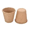 100pcs Biodegradable Nursery Pots Round Paper Peat Flower Vegetable Seedlings Nursery Cup Eco-Friendly Garden Supplies 210615