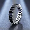 クラシックデザイン女性の立方座ジルコニアリング多色スクエア宝石の結婚式の婚約指輪ジュエリーサイズ6 7 8 9