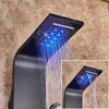 LED LICHT DOUKKRANCET badkamer waterval regen zwart douchepaneel in wanddouchesysteem met spa -massagevrayer