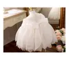 Lente tiener meisjes jurk korte mouwen witte kant prinses jurken piano prestaties bloemen meisje voor bruiloften E1000 210610