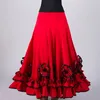 Röd balsal danskjol Kvinnor Flamenco Elegant Waltz outfit Spanish Dress Stage Costume Extoic Wear JL2493294G