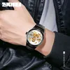 SKMEI Automatic Men Watch Fashion Waterproof Mens Mechanical Wristwatches Hollow Dial Klockor för Man Reloj Hombre 9243 Q0524