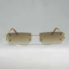 Designer di lusso occhiali da sole di alta qualità 20% di sconto su piccoli lenti per piccoli lenti uomini quadrati senza piede per club all'aperto Clear Frame Oculos Shades