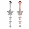 Rvs Navel Ringen voor Vrouwen Liefde Hart Navel Gebogen Barbell Studs Sexy Dangle Body Piercing Sieraden Set