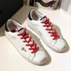 Designer italy varumärke korgar gyllene sneakers sko sequin lyx vit smutsiga män kvinnor casual skor med låda