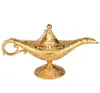 Newest Metal Carved Aladdin Lamp Light Wishing Tea Oil Pot Decoration Collectable Saving Collection Arts Craft Gift GCF14278
