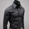 Mens Luxury Formal Work Casual Plain Suit Slim Fit Bottom Down Dress Shirt Tops 210626