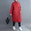 Autumn Winter Women Long Jacket Large Size Quilted Warm Lady Lightweight Coat Oversize Puffer Parkas Wadded Down 211008