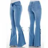 Jeans mamma a vita alta estivi Mujer Flare per donna Pantaloni donna denim skinny a gamba larga Plus Size Ladies 210809