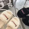 High quality Womens Man Slippers Ladies wool Slides Winter fur Fluffy Furry Warm letters Sandals Comfortable Fuzzy Girl Flip Flop Slipper With Box