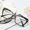 Montature per occhiali da sole Occhiali quadrati moda per donna Cat Eye trasparente Cornice sexy Stile di tendenza Computer ottico di marca