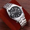 Overseas 2000V A21J Automatic Mens Watch 42mm Svart Ring Silver Stick Markörer Nej Datum Rostfritt Stål Armband Sport Klockor 8 Stilar Puretime01 E1367A1