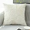 Almofada / Almofada decorativa Cobertura de almofada bege flower handembroidered abraçando 45 * 45 sofá cama fronha de linho
