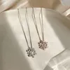 Anhänger Halsketten elegante kubische Zirkon Schneeflocken Halskette Mode Schlüsselbeinkette Roségold Silber Farbe für Frauen