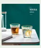 Bicchiere giapponese a martello in vetro con bordo dorato Set per bere per uso domestico Succo di latte Ins Bicchieri da vino per tè e birra