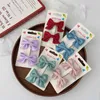 Korean solid color cloth bow hairpin bangs broken hair edge clip back of head double horsetail girl accessories