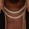 Iced Out Bling CZ 15mm Spiked Cuban Chain Necklace Gold Color 5a Cubic Zirconia Hip Hop Rock Punk Men Choins Chokers