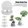 Pots de jardinières en plastique Transparent, 24 pièces, soucoupes de fleurs pour plantes d'intérieur, coussins avec étiquettes