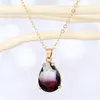 Pendentif Colliers Cristal Goutte D'eau Collier Pour Femmes Bijoux Minimaliste Gradient Coloré Géométrique Clavicule Chai