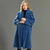 Kvinnor 100% Real Sheep Shearling Coat Casual Jacket Höst Vinter Långärmad Lapel Fur OuterWear Kvinna Ull Teddy Bear Jacka 210928